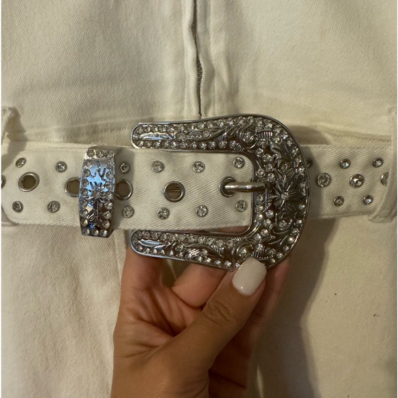 Show Me Your Mumu Outlaw Romper in White Rhinestone XL - Picture 8 of 9